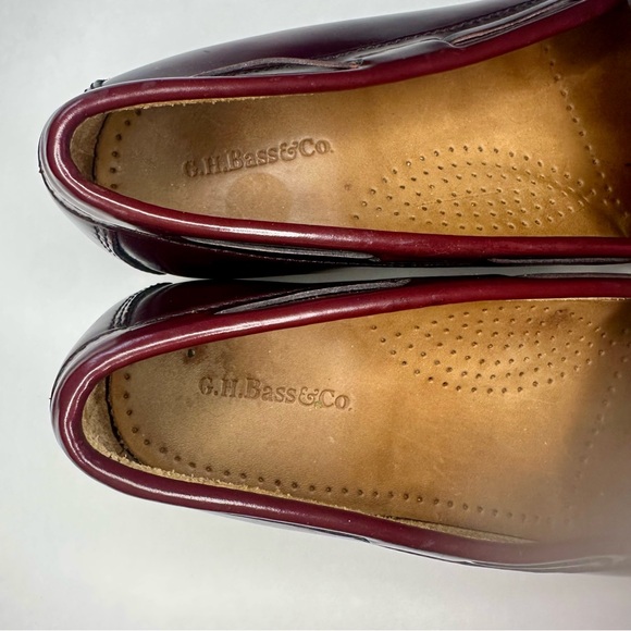 G.H. Bass Weejuns Burgundy Wine Leather Loafers, 8 - Picture 8 of 13